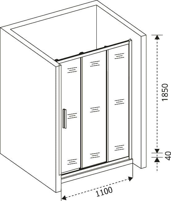 Схема душевая дверь в нишу Good Door Orion WTW-110-G-CH ОР00002