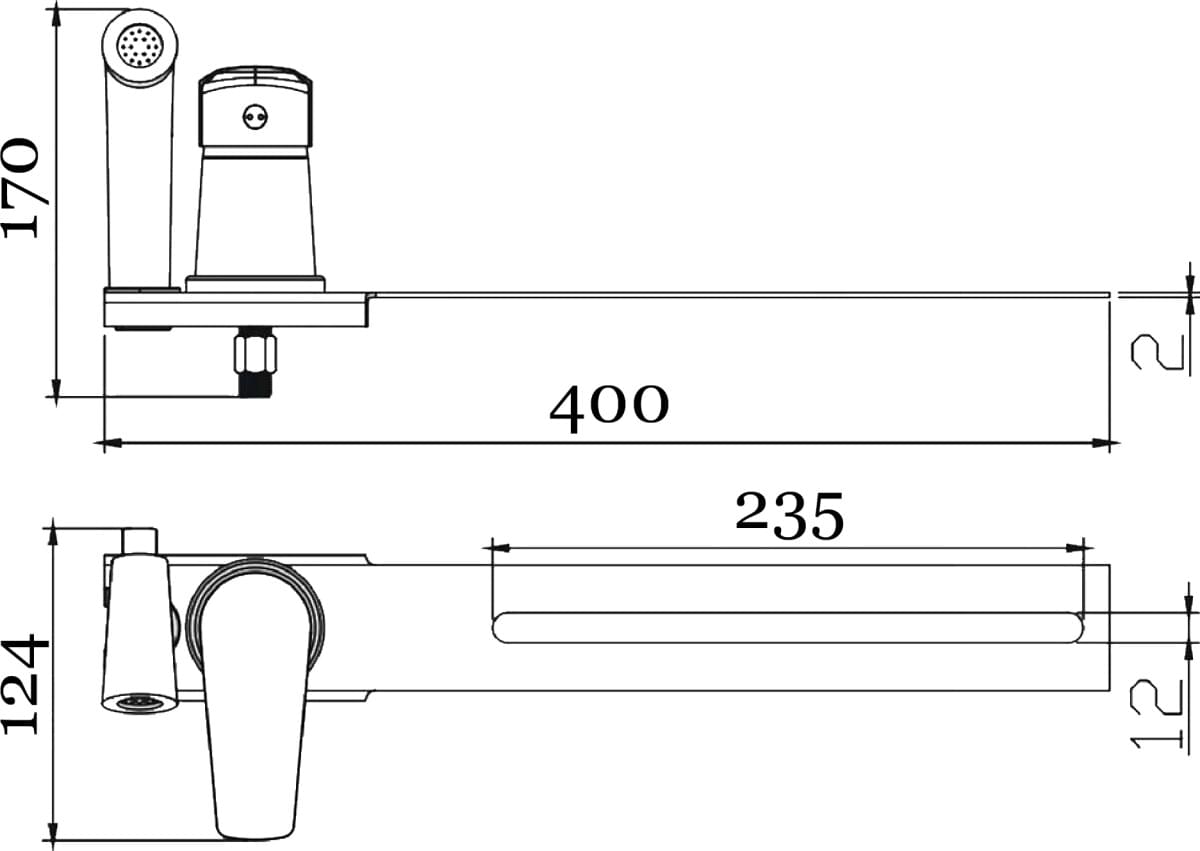Схема гигиенический душ Kaiser County 55033 со смесителем, для установки на унитаз