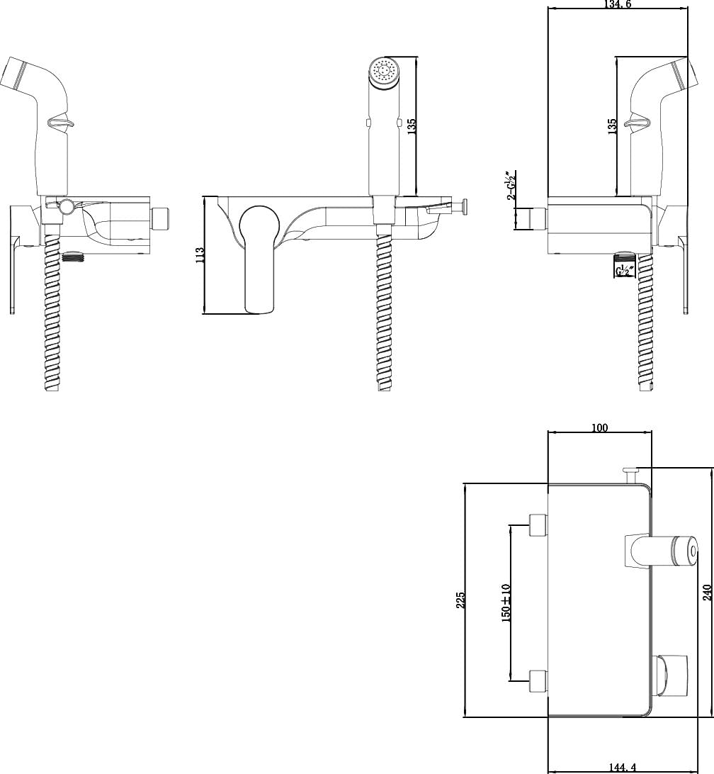 Схема гигиенический душ Lemark Solo LM7168CW со смесителем