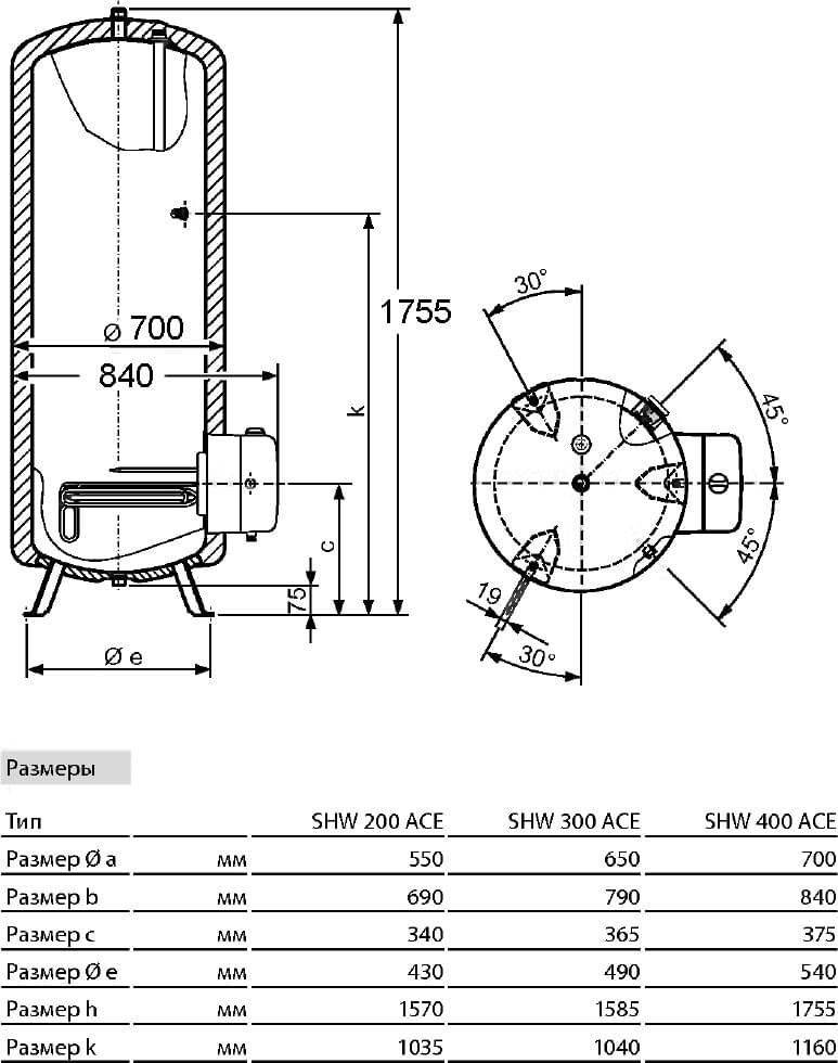 Схема накопительный водонагреватель Stiebel Eltron SHW 400 ACE электрический 070076