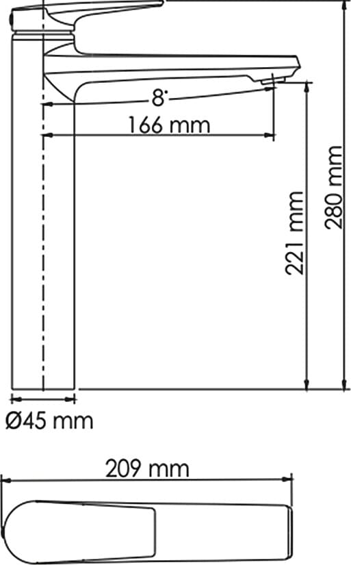 Схема смеситель для раковины Wasserkraft Glan 6603H