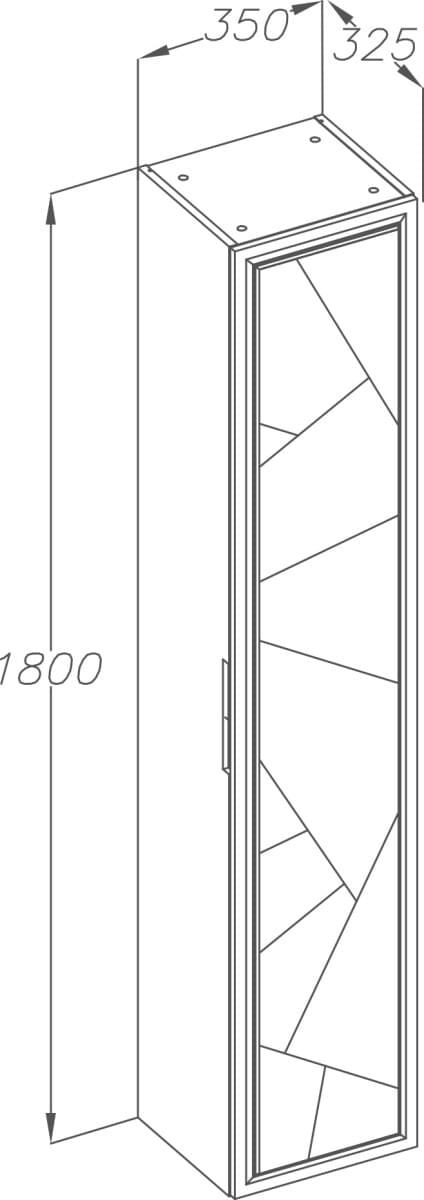 Схема шкаф-пенал Opadiris Луиджи 35 серый 00-00002599