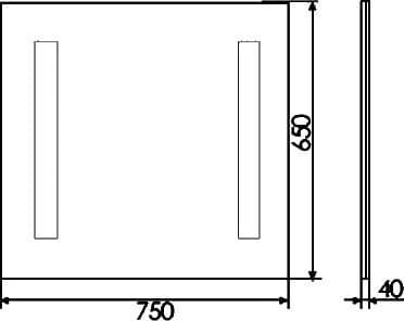 Схема зеркало Comforty Жасмин 75 с подсветкой, сенсор на зеркале 00004140519