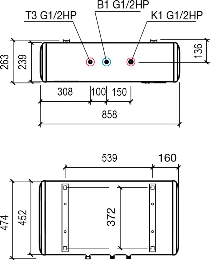 Схема накопительный водонагреватель Thermex IF 50 H pro электрический 151 127