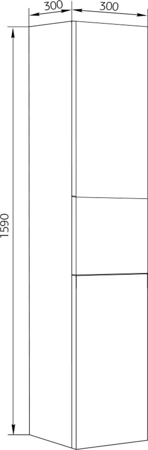 Схема шкаф-пенал Marka One Mix бирюзовое стекло, ручки рейлинг У72141