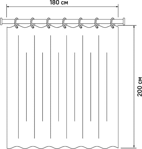 Схема штора для ванной IDDIS Basic B52P218i11 200х180