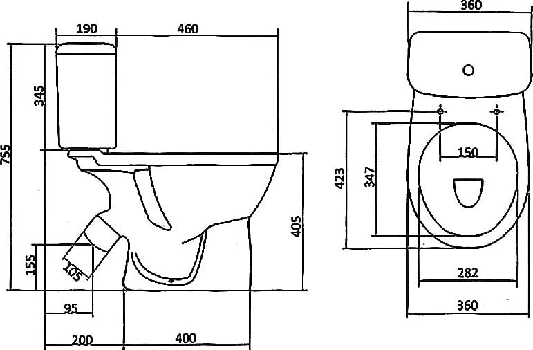 Схема унитаз-компакт Santek Бореаль WH302143 антивсплеск