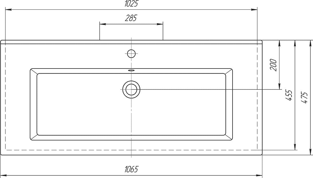 Схема тумба с раковиной Бриклаер Мальта 105 белая