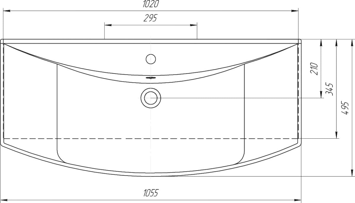 Схема тумба с раковиной Aqwella Барселона Люкс 105 с бельевой корзиной