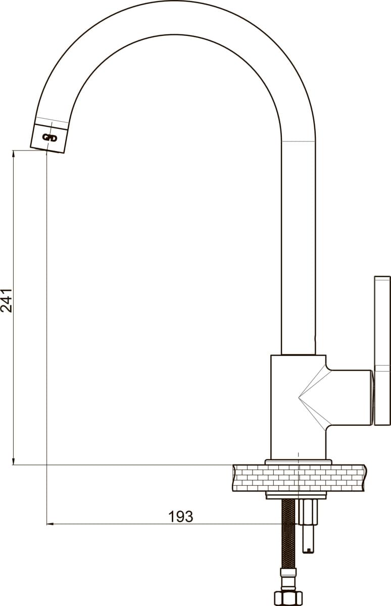 Схема смеситель GPD Gildo MTE165-K-R для кухонной мойки, хром, розовое золото