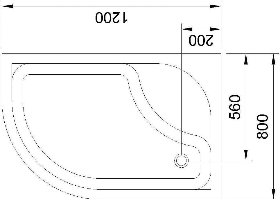 Схема поддон для душа Royal Bath RB8120BK-R