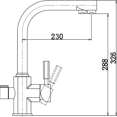 Схема смеситель Kaiser Decor 40144-6 для кухонной мойки, песочный желтый