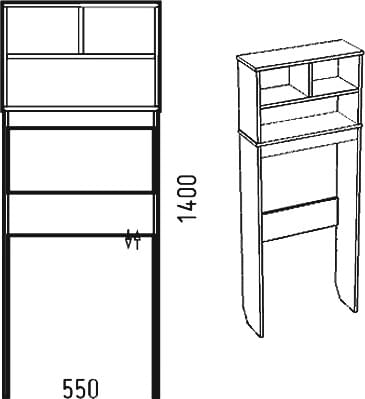 Схема шкаф Corozo Монро 55 для туалета SD-00000390