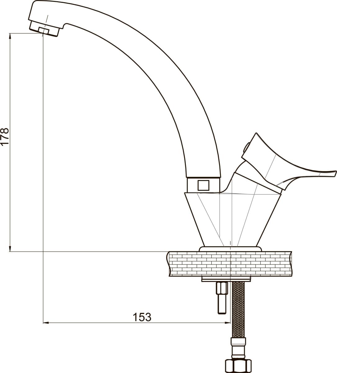 Схема смеситель для раковины GPD Florus MTL170