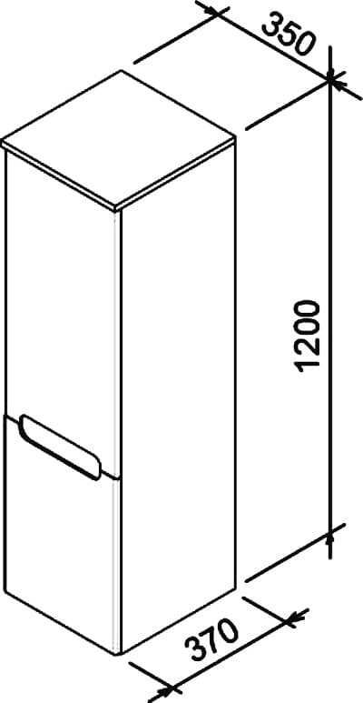 Схема шкаф-пенал Ravak Classic белый L X000000356