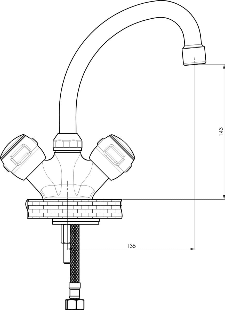 Схема смеситель для раковины GPD Rios KLB30