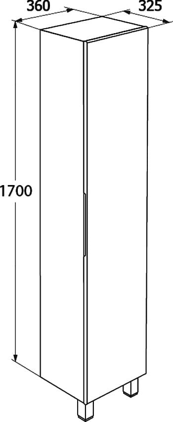 Схема шкаф-пенал IDDIS Custo 40 напольный, белый CUS40W0i97