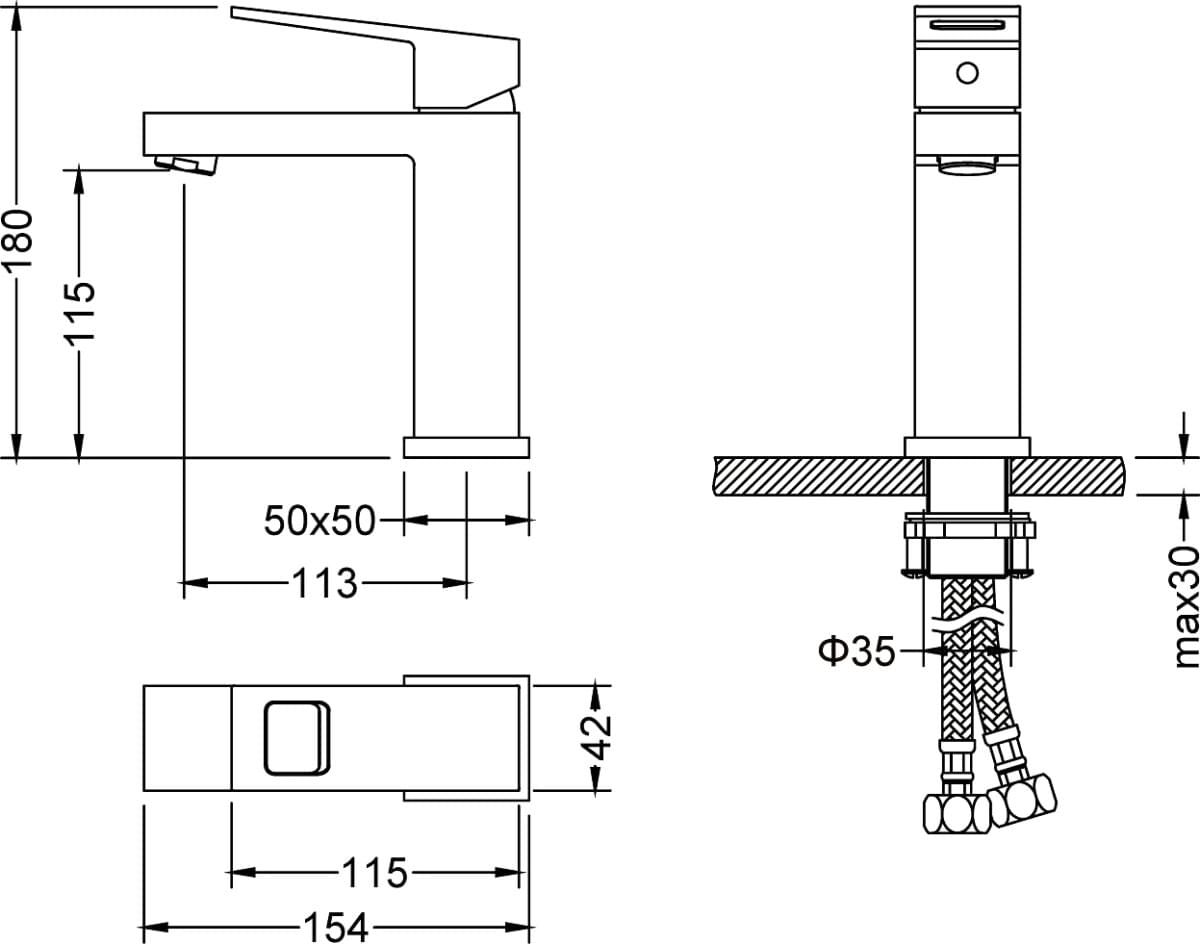 Схема смеситель для раковины Timo Briana 7161/00F хром
