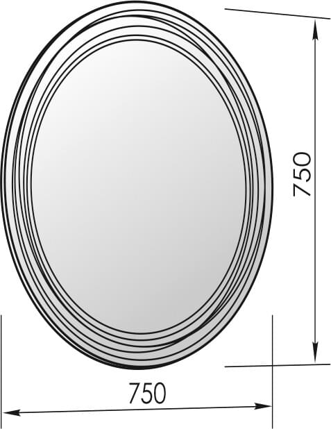 Схема круглое зеркало Marka One Belle 75 Light У26304