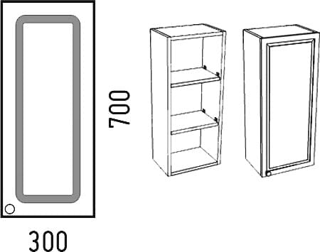 Схема шкаф Corozo Классика 30 R SD-00000366