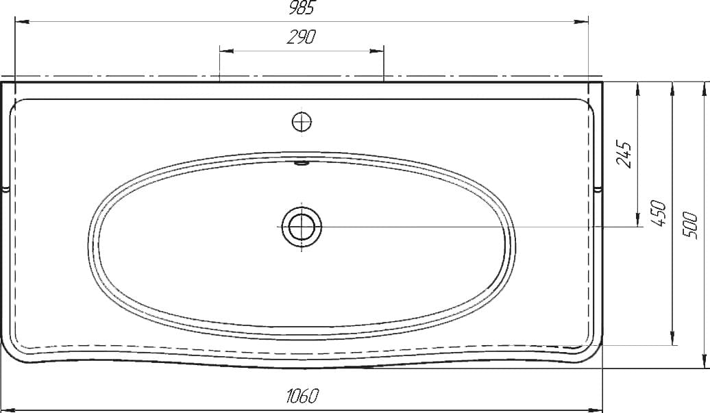 Схема тумба с раковиной Corozo Таормина 105 подвесная SD-00000322