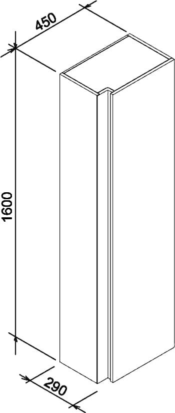 Схема шкаф-пенал Ravak SB 10° темный орех X000000753