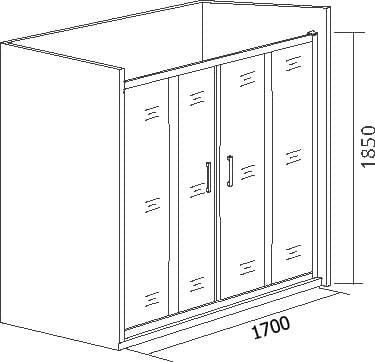 Схема душевая дверь в нишу Good Door Latte WTW-TD-170-C-WE ЛА00032