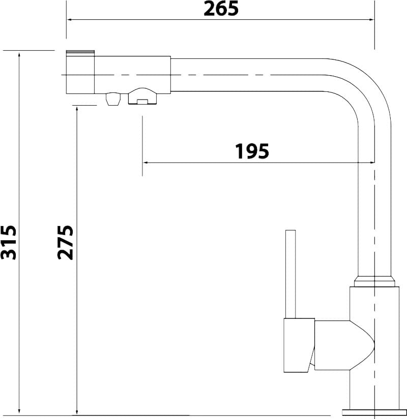 Схема смеситель Kaiser Teka 13044-7 для кухонной мойки, бежевый мрамор