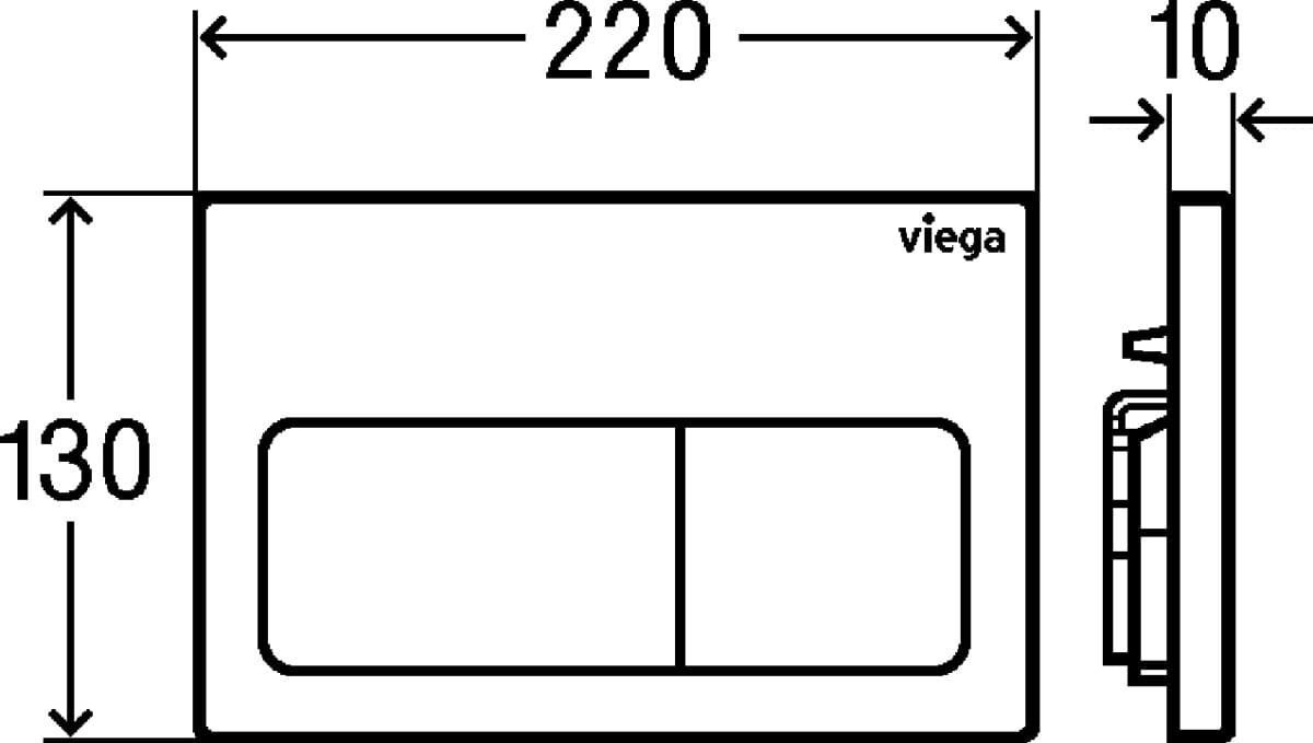Схема кнопка смыва Viega Prevista 8601.2 альпийский белый 773731