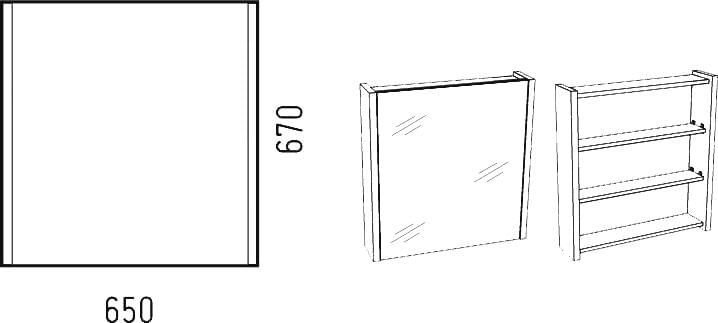 Схема зеркало-шкаф Corozo Верона 65, антик SD-00000284