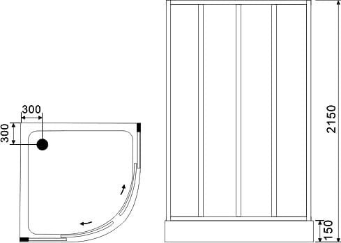 Схема душевая кабина Black&amp;White Galaxy G8501 900 8501900
