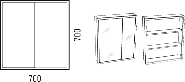 Схема зеркало-шкаф Corozo Айрон 70 SD-00000408