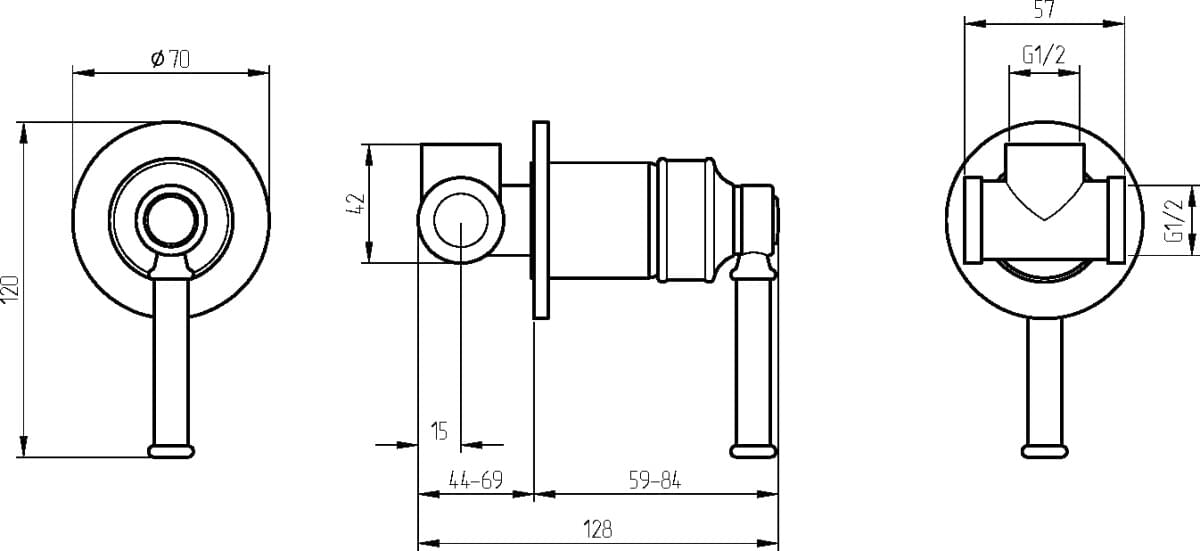 Схема смеситель Migliore Ermitage Mini 30172 С ВНУТРЕННЕЙ ЧАСТЬЮ, для душа, орех - хром