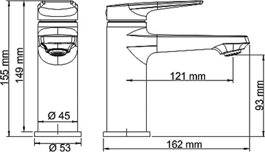 Схема смеситель для раковины Wasserkraft Glan 6603