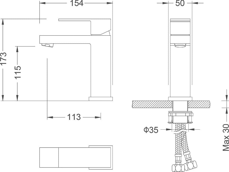 Схема смеситель для раковины Timo Selene 2061/17F