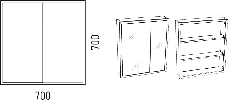 Схема мебель для ванной Corozo Айрон 70 серый, арт SD-00000309