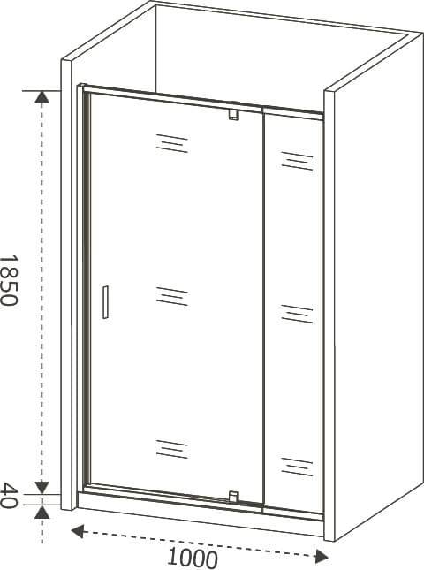 Схема душевая дверь в нишу Good Door Orion WTW-PD-100-C-CH ОР00016