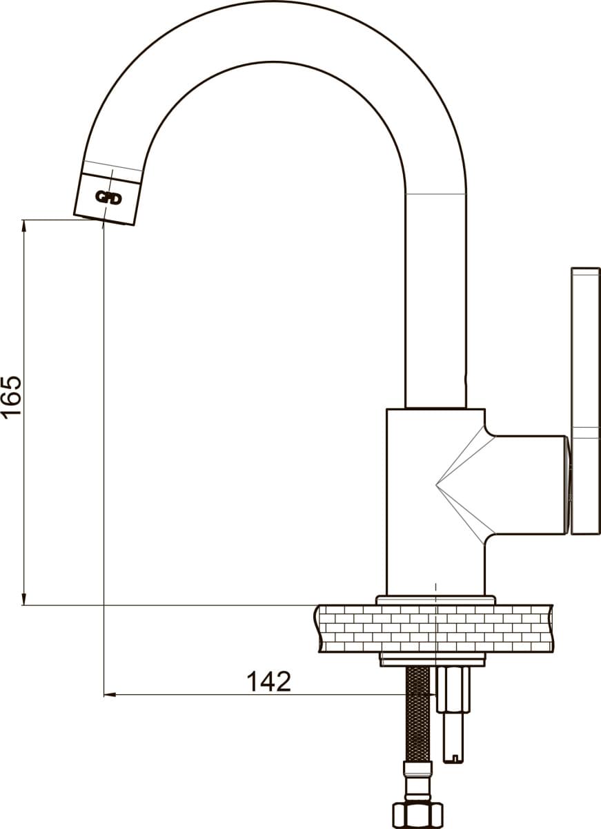 Схема смеситель для раковины GPD Gildo MTL165-S черный