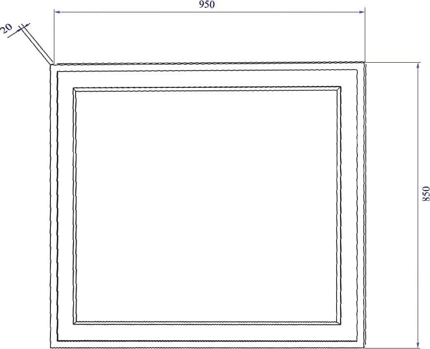 Схема зеркало Sanflor Модена 105, белое С04611