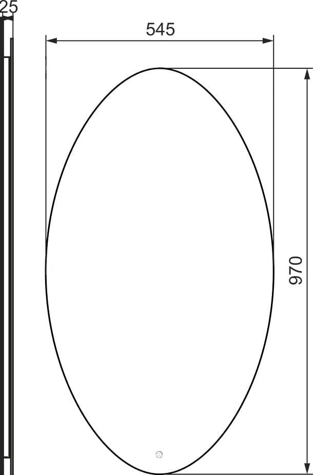 Схема зеркало Raval Moon 55 с подсветкой Moo.02.55/W