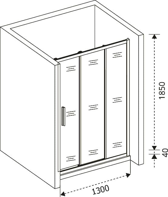 Схема душевая дверь в нишу Good Door Orion WTW-130-G-CH ОР00004