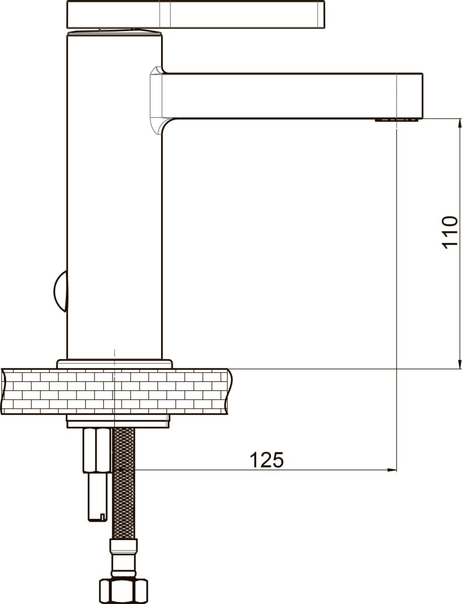 Схема смеситель для раковины GPD Gildo MLB165-K-S хром черный
