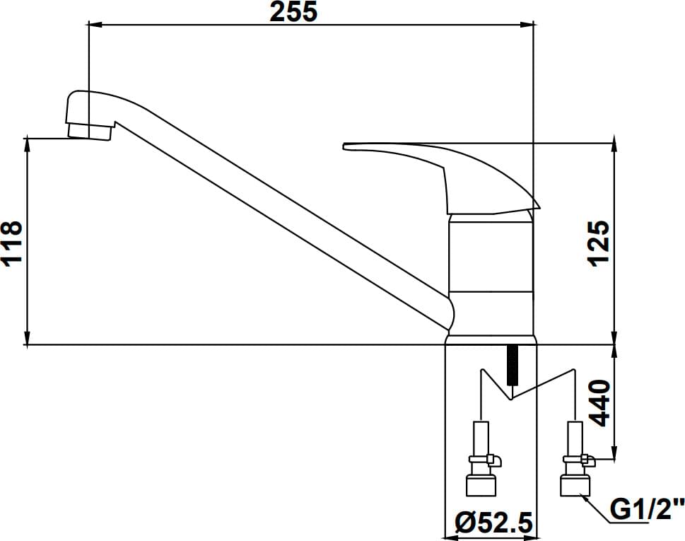 Схема смеситель Kaiser Magistro 14133 для кухонной мойки, хром
