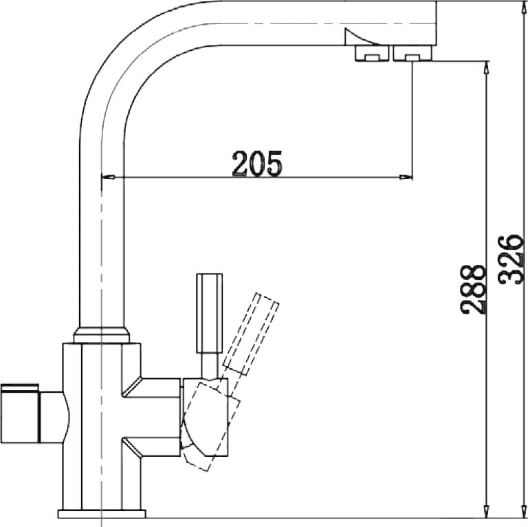 Схема смеситель Kaiser Decor 40144-4 для кухонной мойки, песочный мрамор