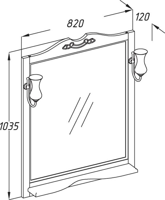 Схема зеркало Opadiris Клио 80 беленый бук Z0000000859