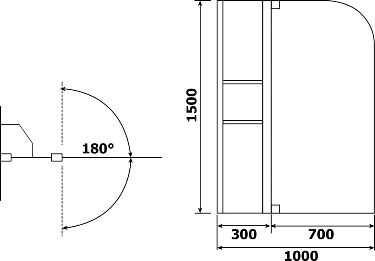 Схема шторка на ванну RGW Screens SC-07 1000x1500 с полками 03110710-11