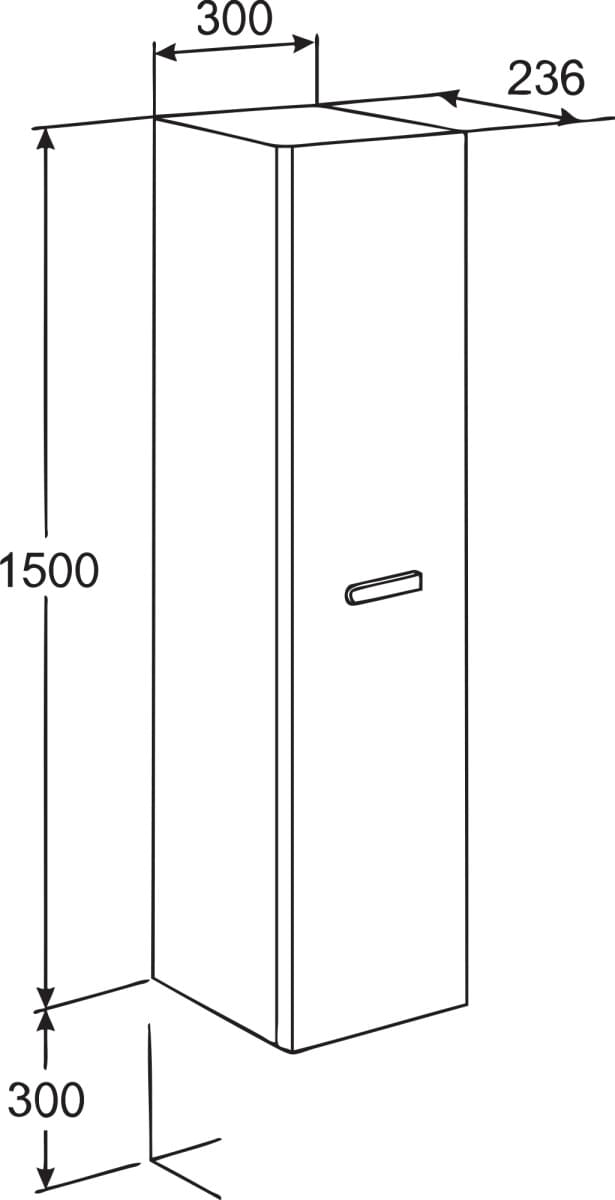 Схема шкаф-пенал Roca Victoria Nord венге, универсальный ZRU9000025