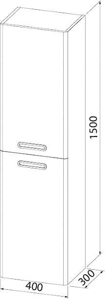 Схема шкаф-пенал IDDIS Brick 40 универсальный BRI40W0i97