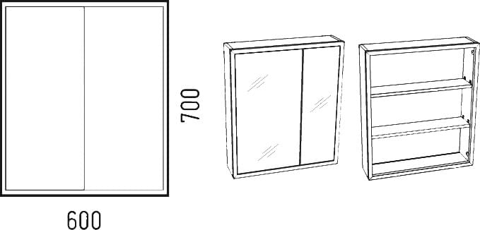 Схема зеркало-шкаф Corozo Айрон 60, черный, антик SD-00000278