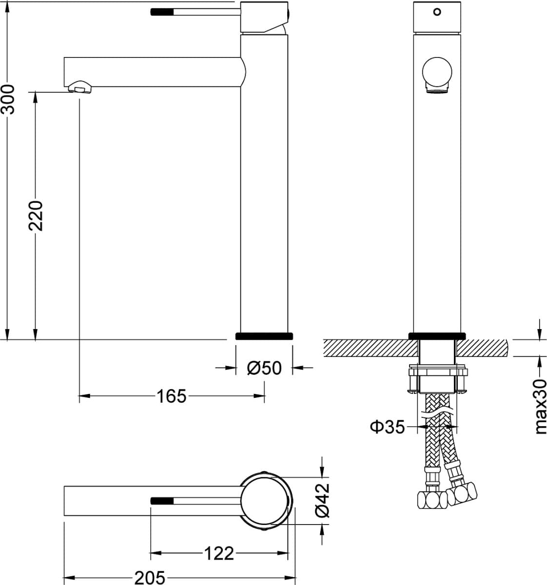 Схема смеситель для раковины Timo Saona 2311/03F черный